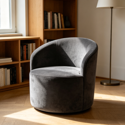 Low Profile Modern Barrel Chair for Reading